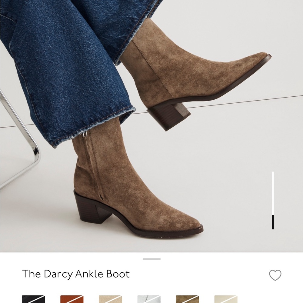 Madewell Darcy burnt olive suede boots size 9.5